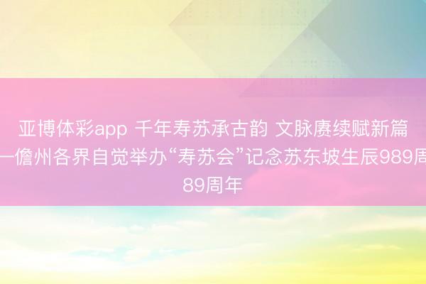 亚博体彩app 千年寿苏承古韵 文脉赓续赋新篇——儋州各界自觉举办“寿苏会”记念苏东坡生辰989周年