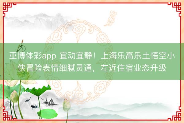 亚博体彩app 宜动宜静！上海乐高乐土悟空小侠冒险表情细腻灵通，左近住宿业态升级