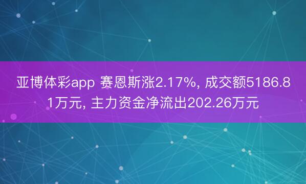 亚博体彩app 赛恩斯涨2.17%， 成交额5186.81万元， 主力资金净流出202.26万元