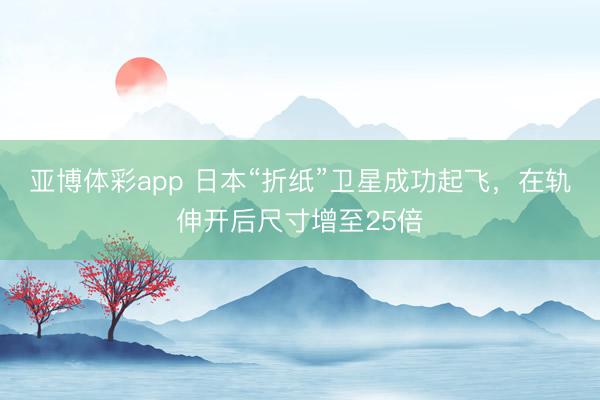 亚博体彩app 日本“折纸”卫星成功起飞，在轨伸开后尺寸增至25倍