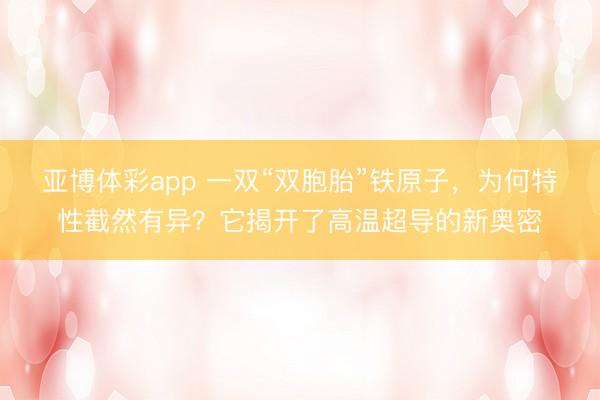 亚博体彩app 一双“双胞胎”铁原子，为何特性截然有异？它揭开了高温超导的新奥密